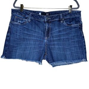 Kut from the Kloth Distressed Blue Jean Shorts Size 16